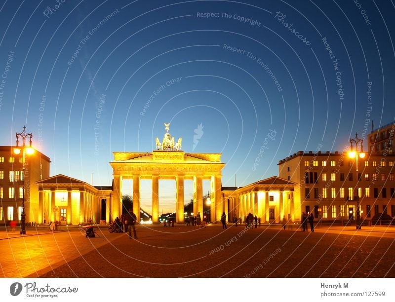 Tribute to Berlin Night Brandenburg Gate Night shot Town Landmark Monument Capital city Evening