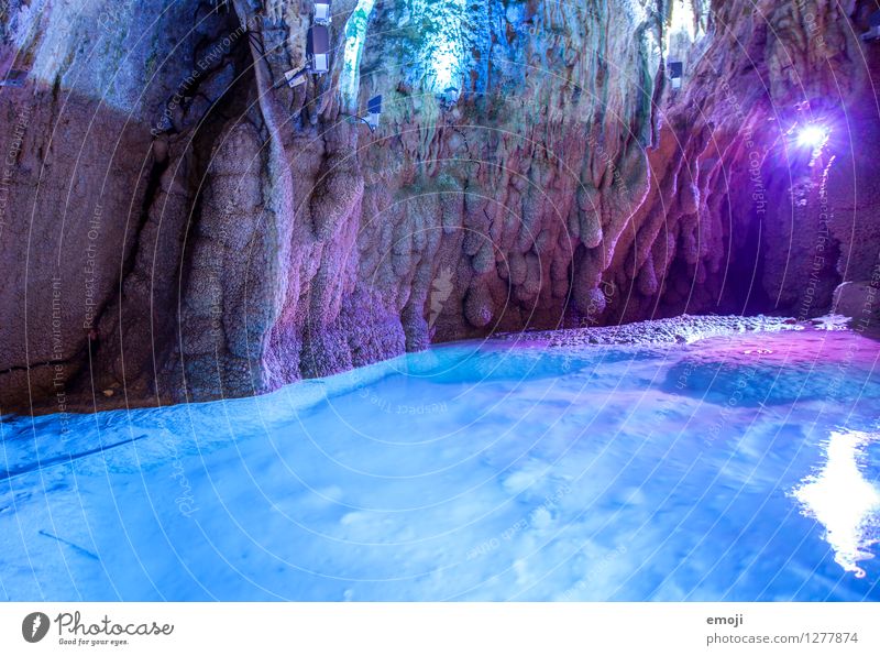 grotto Environment Nature Elements Pond Cave Stone Water Exceptional Famousness Blue Violet Natural phenomenon Attraction Colour photo Multicoloured