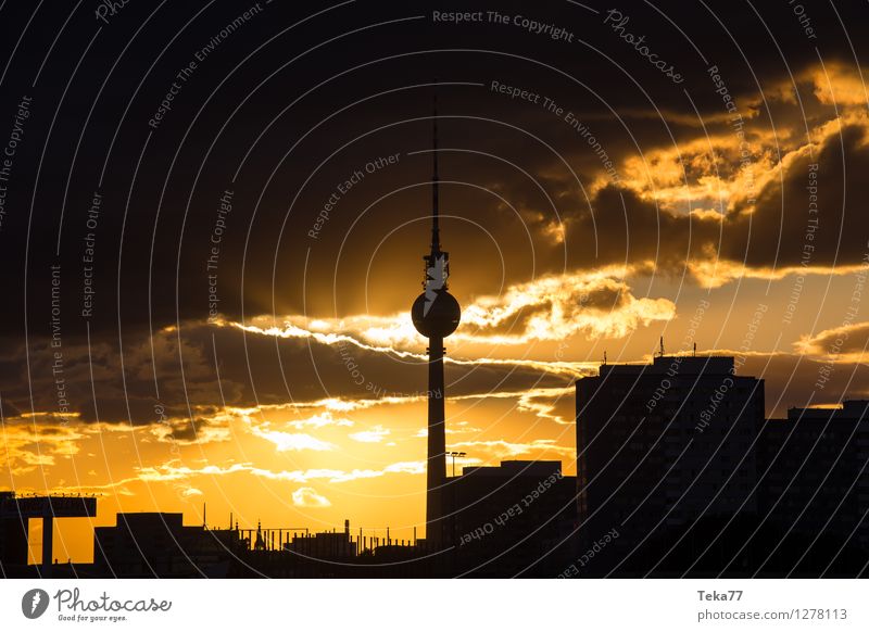 Sunset berlin V Vacation & Travel Summer Television Berlin Town Capital city Downtown Skyline Places Air Traffic Control Tower Adventure Esthetic Alexanderplatz