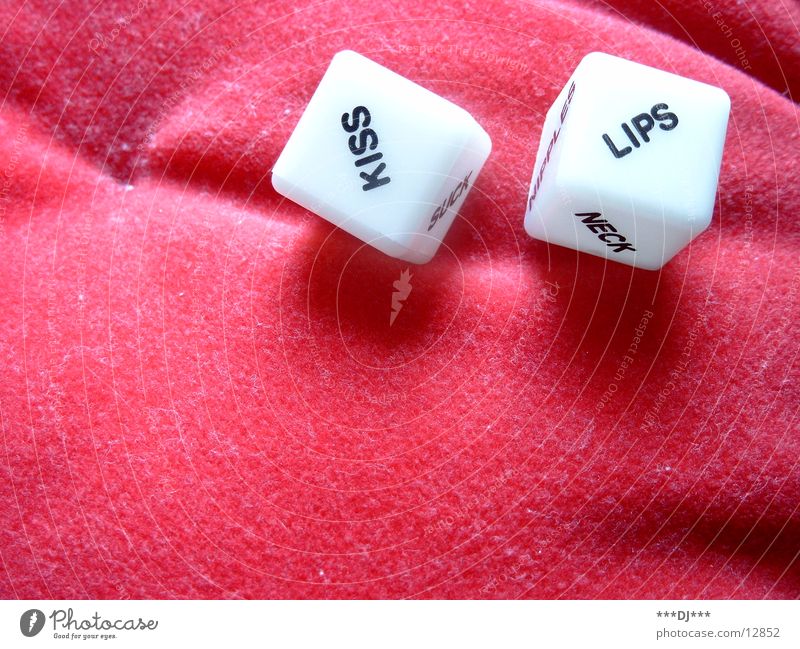 Kiss Lips Cube Kissing Red Playing Leisure and hobbies squares cubes kiss Love Dice