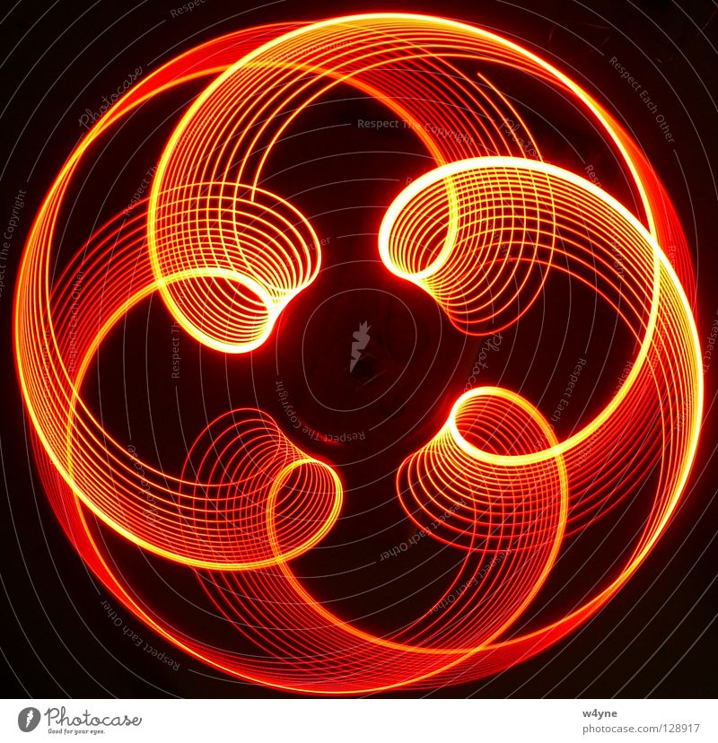 [Order To Chaos] Series II Long exposure Red Yellow Spiral Abstract Round Waves Pattern Black Electrical equipment Technology Concentrate luminography Circle