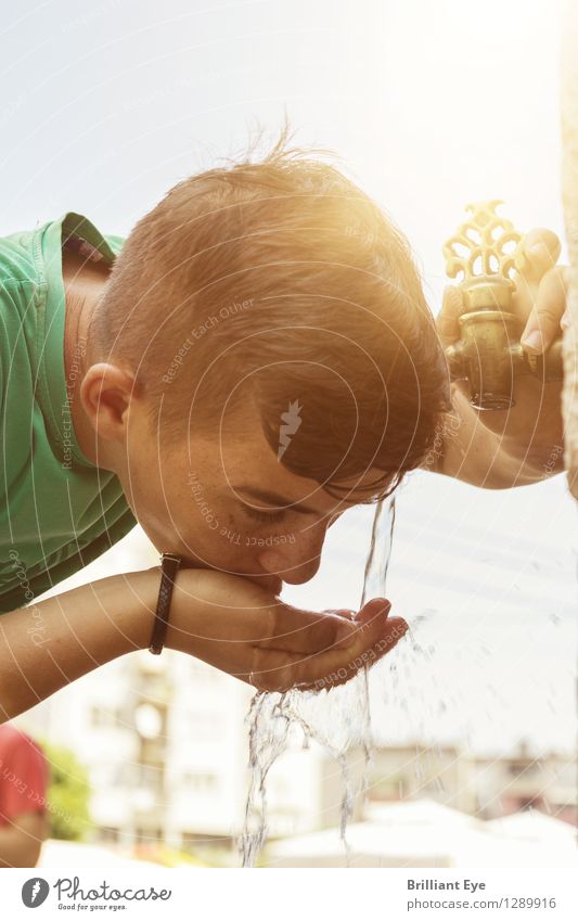 Boy drinks water from oriental faucets Drinking Drinking water Style Vacation & Travel Tourism Human being Masculine Boy (child) 1 8 - 13 years Child Infancy