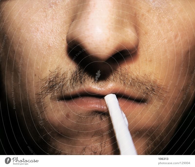 Fire? Smoking Man Adults Designer stubble Judicious Stress Drug addiction Cigarette Man`s mouth Unshaven Stubble Beard hair Partially visible Detail of face