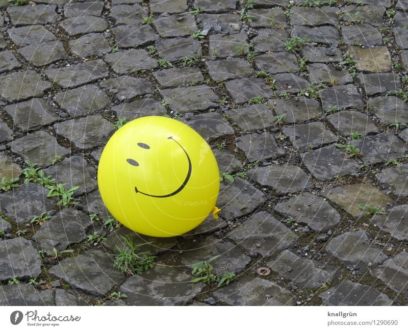 have a nice day Balloon Communicate Lie Friendliness Happiness Funny Round Yellow Gray Emotions Moody Joy Optimism Infancy Cobblestones Smiley Colour photo