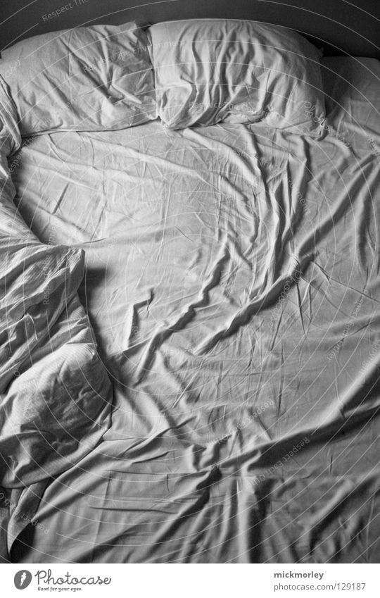 pillow talk Bed Sleep Bedclothes Things Bolster Linen cloth Hotel Room Motel Thriller Night Dark Gastronomy Wrinkles Fatigue Blanket sleeping tired story Past