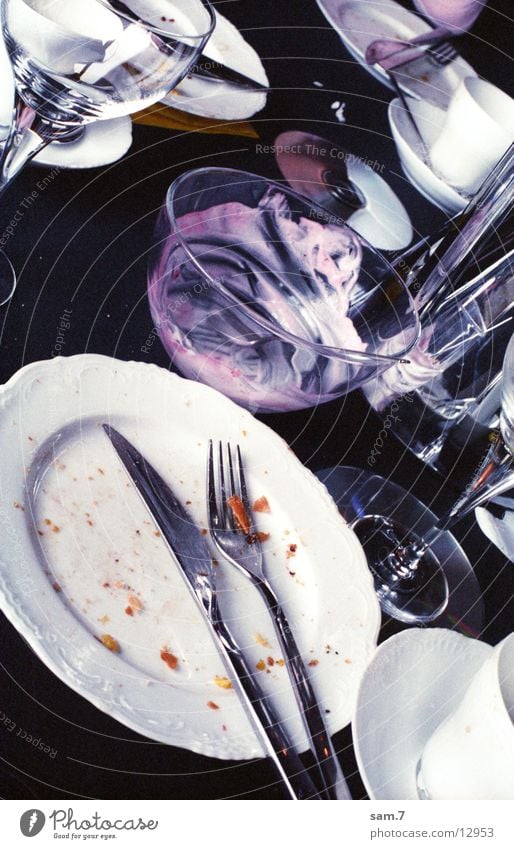 partyleftovers Crockery Second-hand Glass Nutrition Dirty Living or residing