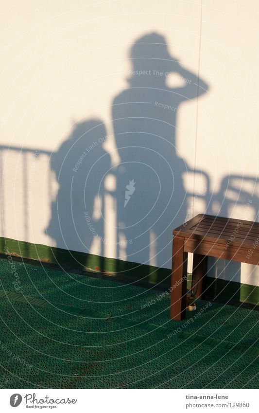 pair of shadows Light Movement Evening sun Physics Mother Child Watercraft Goodbye Longing Together Exterior shot Summer Navigation Shadow Human being Bright