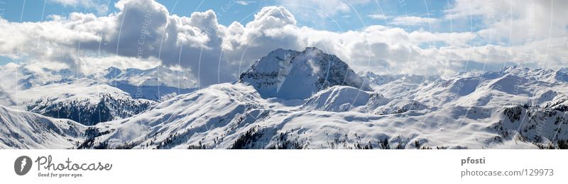 I like mountains... II Winter Clouds Vacation & Travel Hiking Skis Alpine Panorama (View) Incline Go up Peak Calm Harmonious Leisure and hobbies