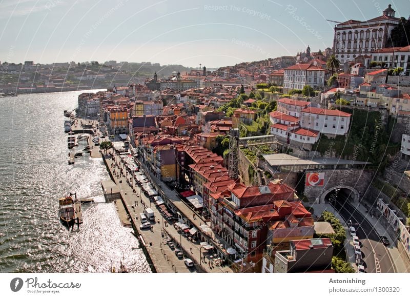 Postage IV Environment Nature Water Sky Horizon Summer Weather Beautiful weather Plant River Rio Douro Porto Portugal Town Capital city Port City Downtown