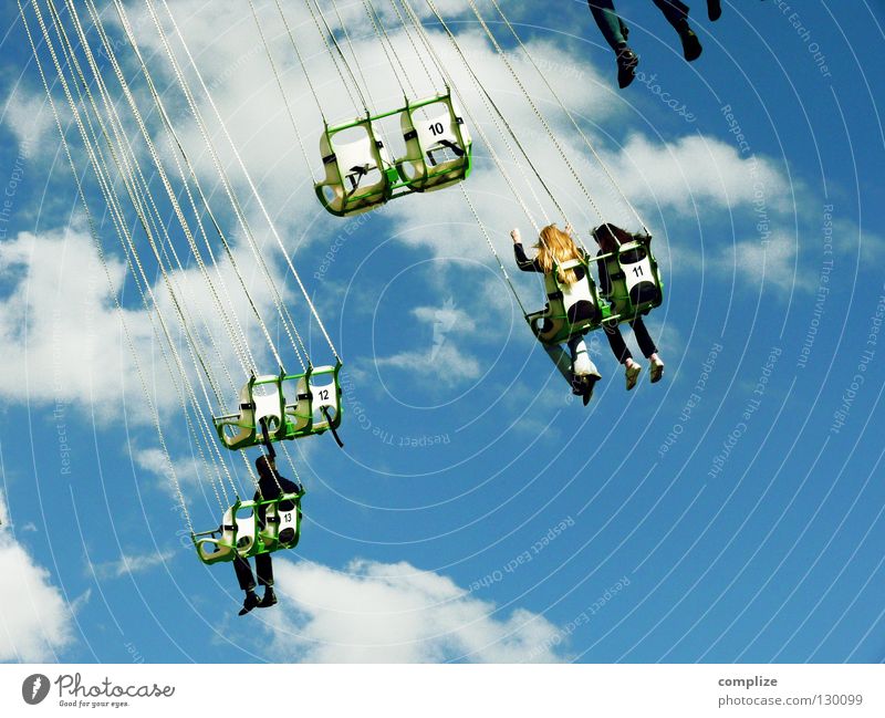 clouds.tv Fairs & Carnivals Clouds Summer Swing Chairoplane Seating Theme-park rides Driving Playground Places Round Joy Spring celebration Shows Safety Man