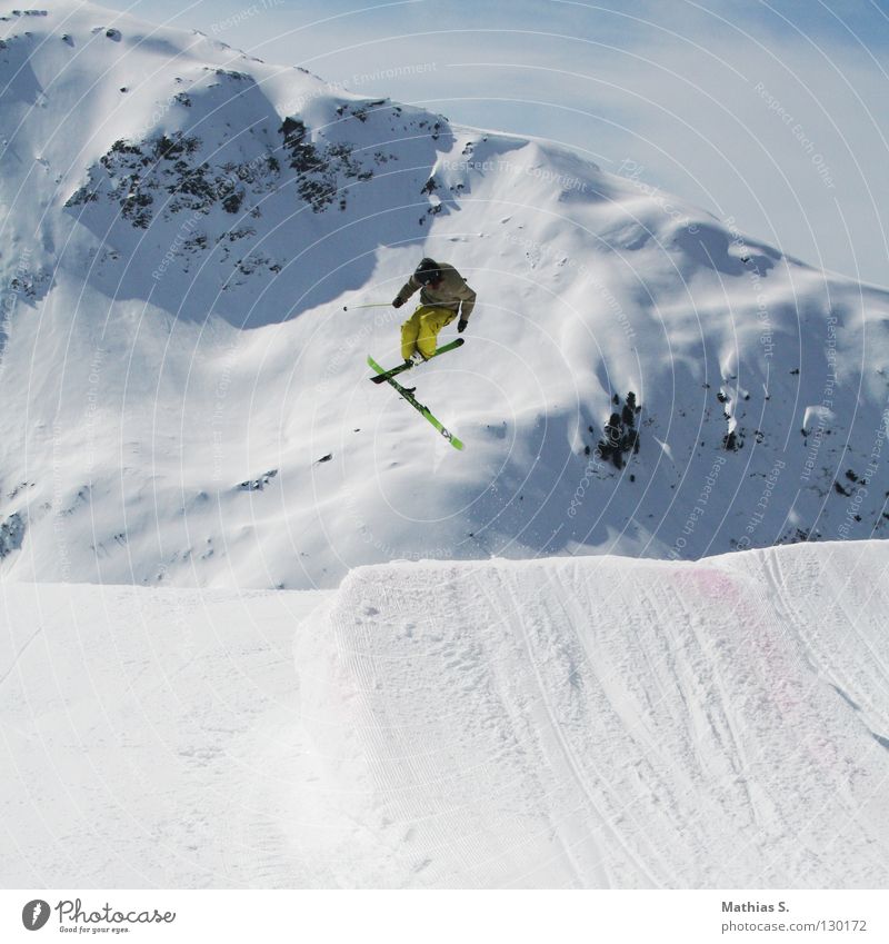 Who flies high, can fall low Skis Salto Tread 720 Jump Austria Back somersault Clouds Austrian Skier Style Exterior shot Winter sports Leisure and hobbies