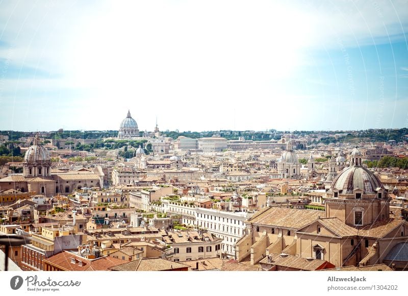 Rome II Italy Europe Capital city Old town Dome Tourist Attraction Esthetic Town Brown Vatican St. Peter's Cathedral Domed roof Skyline Colour photo