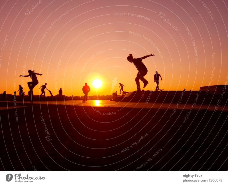 Rolling to the horizon Lifestyle Leisure and hobbies Vacation & Travel Far-off places Freedom Summer Sports Skateboard Young woman Youth (Young adults)