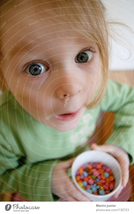 children's happiness Child Girl Chocolate buttons Nutrition Sweet Mysterious Amazed Surprise Candy Toddler mine Happy Eyes Captured Eating