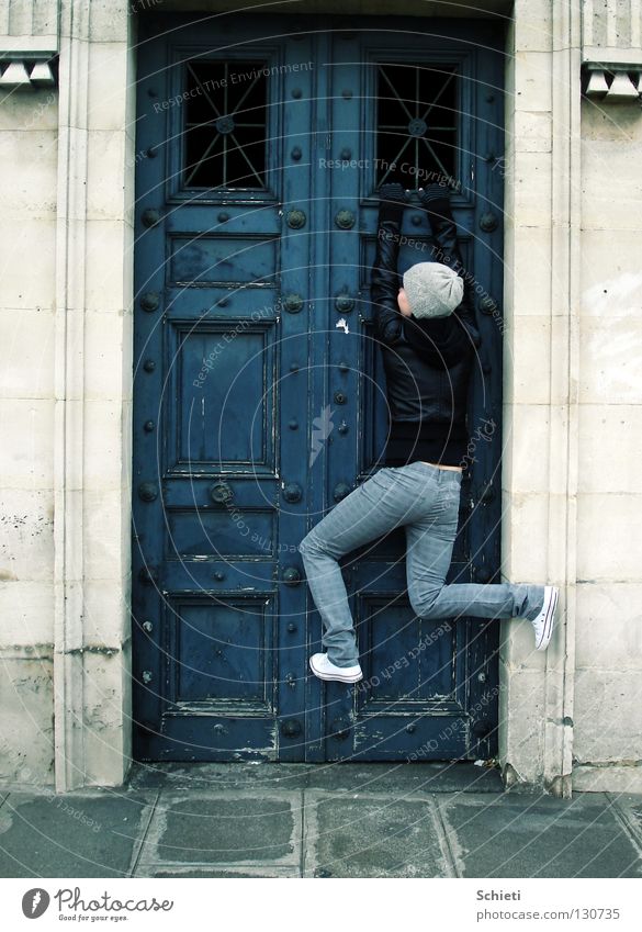 pendants Paris France Woman Cap Hang Door Gate Stone Blue Joy