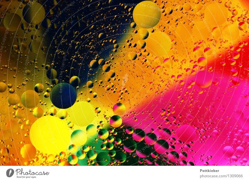 Circles and colours Art Water Exotic Uniqueness Beautiful Yellow Green Red Happy Happiness circles Oil and water Cooking oil Colour photo Interior shot