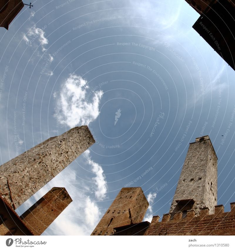 Building in the sky San Gimignano Italy Tuscany Small Town Downtown Old town House (Residential Structure) High-rise Religion and faith Dome Palace Places Tower
