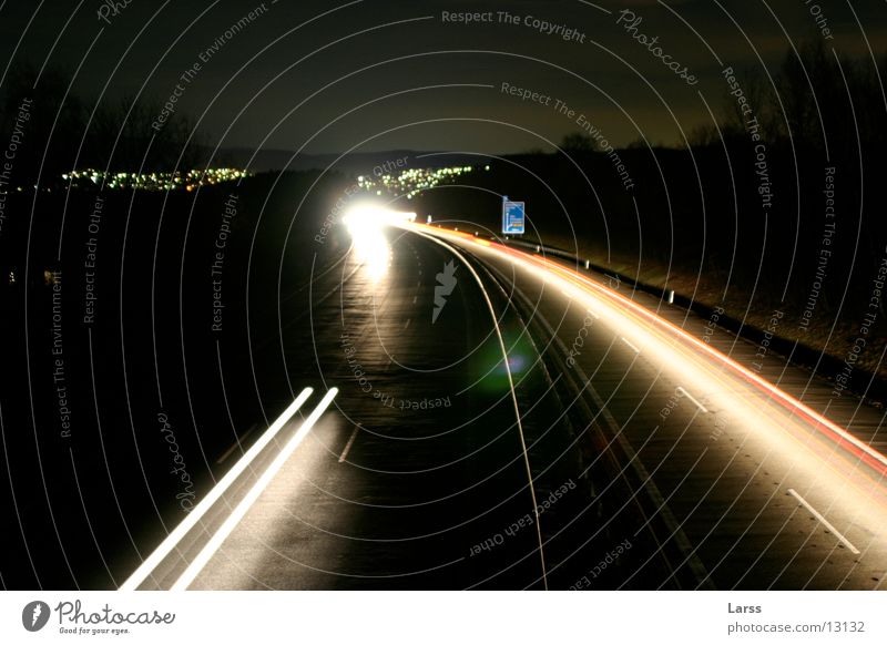 sauerlandlinie at night 5 Highway Night Long exposure Light Speed Transport