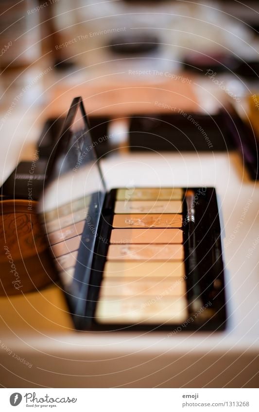 pallet Style Beautiful Cosmetics Make-up Eye shadow Colour Brown Yellow Beige Colour photo Interior shot Close-up Deserted Day Shallow depth of field
