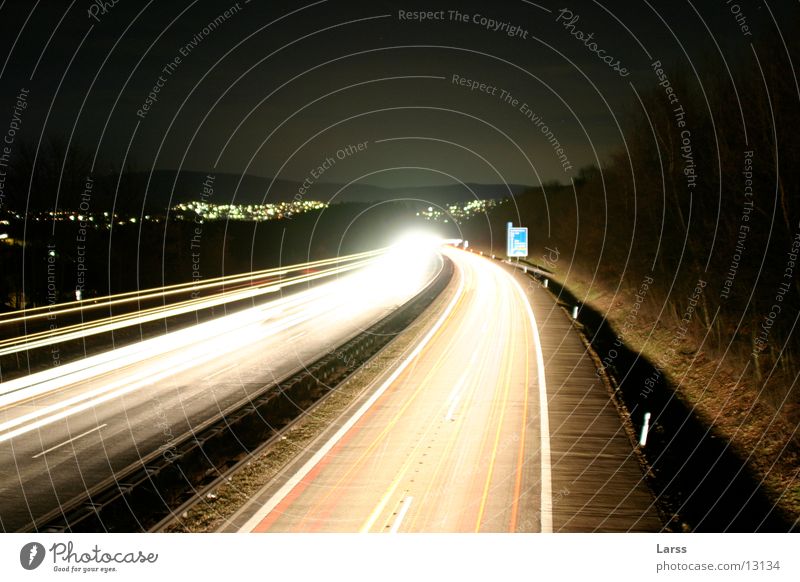 sauerlandlinie at night 3 Highway Night Long exposure Light Speed Transport