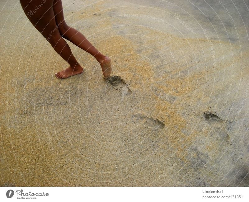 Follow Her Beach Brown Footprint Coast Tracks Sand Feet Legs negrita Row their Barefoot