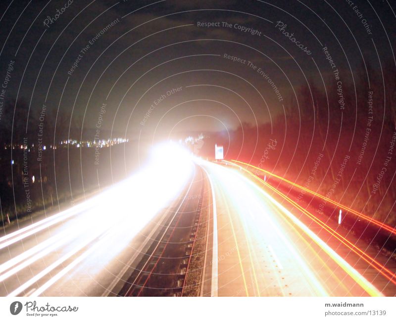 A45, at night Night Long exposure Highway Speed Light Transport Dynamics