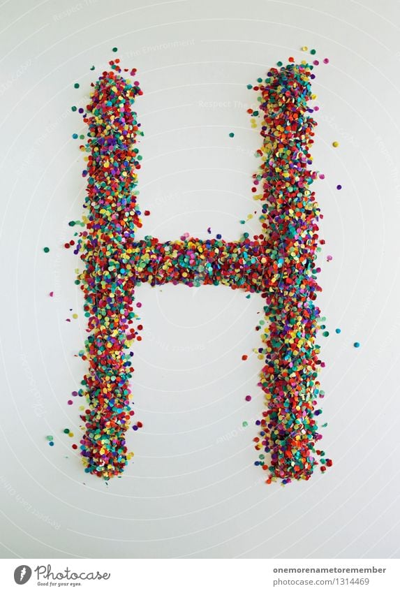 H wie: Holy Cow Art Work of art Esthetic Heaven Confetti Letters (alphabet) Typography Creativity Multicoloured Point Many Mosaic Colour photo Interior shot