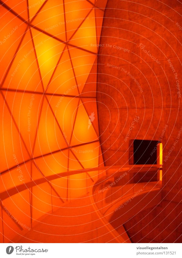 matrimandir India Concrete Light House of worship Auroville Room Orange Concentrate Corridor