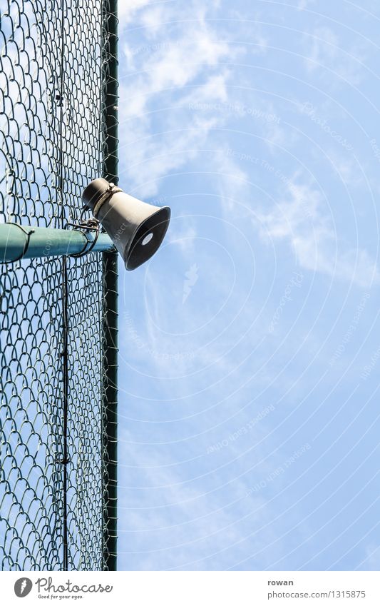 loudspeakers Loudspeaker Observe Communicate Fence Barrier Border Wire netting Volume Clang Testing & Control Assignment Command Information Communication