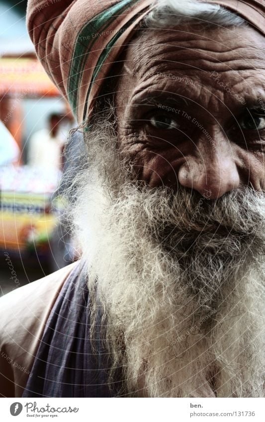 A Portrait In Rishikesh Portrait photograph Man Facial hair Turban India Senior citizen Wrinkles