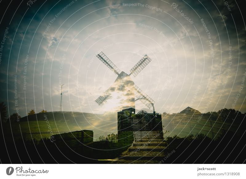 Catch-22 Marzahn Windmill Stairs Landmark Exceptional Inspiration Climate Stagnating Surrealism Past Double exposure Vignetting Fantastic landscape Abstract