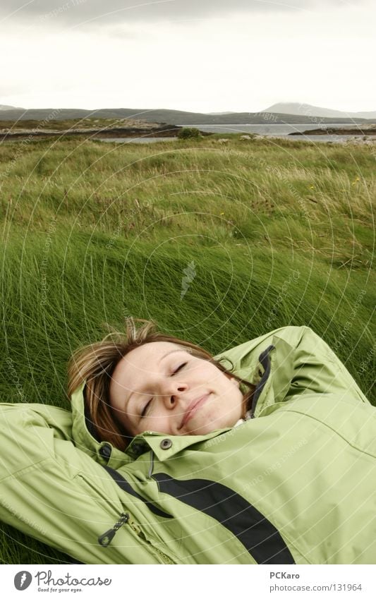 ...dream of Ireland.. Grass Soft Sleep To enjoy Dream Clouds Hill Green Raincloud Woman Cold Ocean Wind Nature
