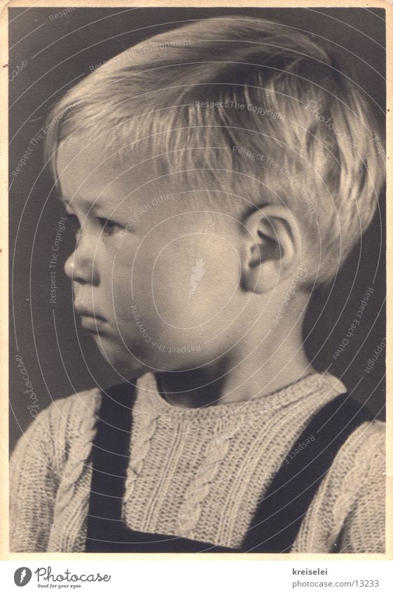 sweet boy Child Black White Portrait photograph Blonde Cute Boy (child)