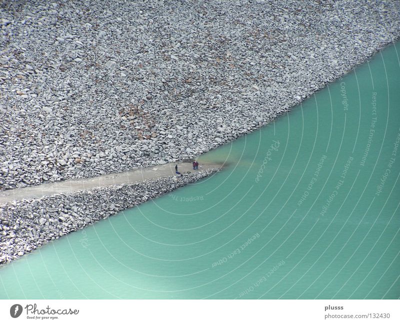This place is a dead end!! Worm Small Diminutive Line Helpless Narrow Long Pattern Turquoise Pebble High tide Zoom effect Aerial photograph Body of water