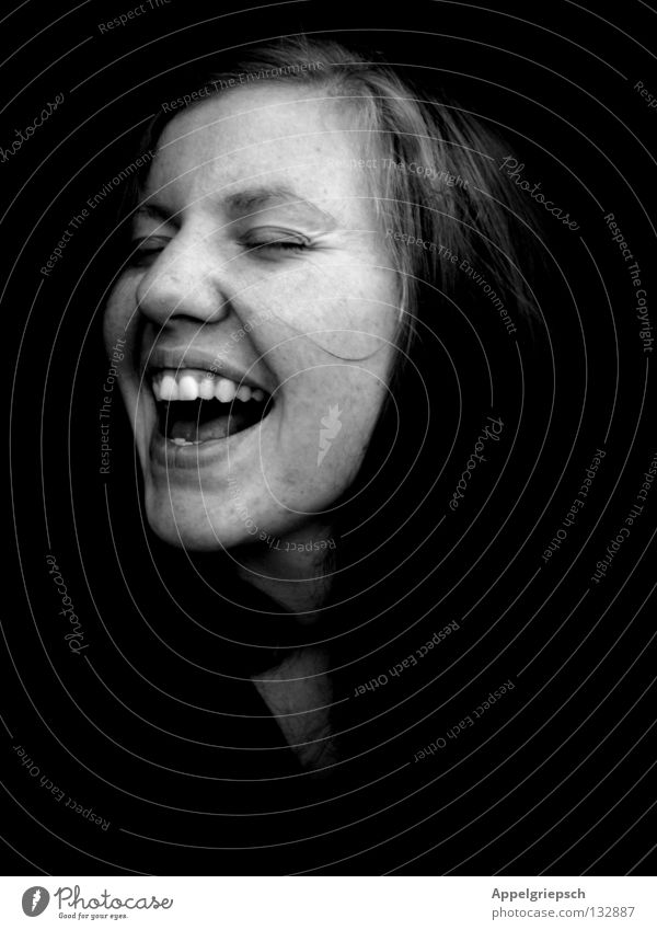 freisingen Portrait photograph Sing Song Girl Woman Voice Loud European Youth (Young adults) Life Joy Head Black & white photo Music Happy Free Artist Face