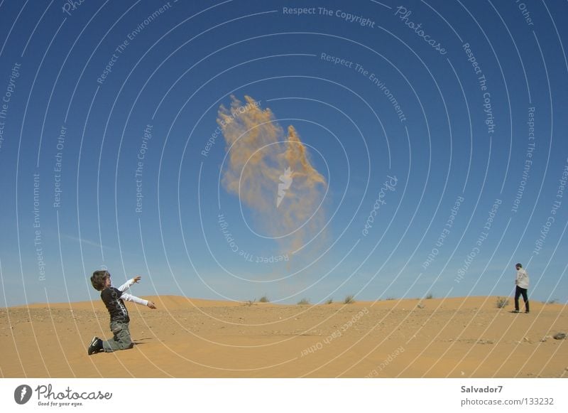 Whirlwind in the desert Gale Child Adventure Africa Joy Desert Sahara sand woe distant worlds