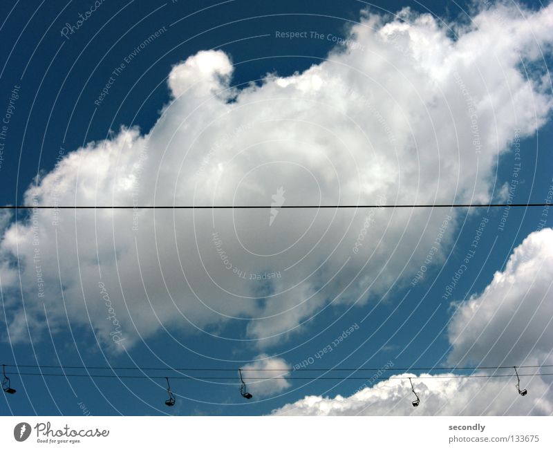 everyday troublesome Clouds Empty Sky Line Photos of everyday life Chair lift Cloud pattern Horizontal
