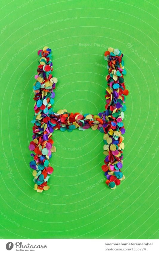 h Art Work of art Esthetic H Letters (alphabet) Typography Alphabetical Characters Confetti Creativity Design Home-made Many Point Mosaic Colour photo