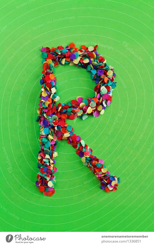 R Art Work of art Esthetic Letters (alphabet) Typography Latin alphabet Green Bilious green Confetti Design Creativity Many Multicoloured Mosaic Colour photo