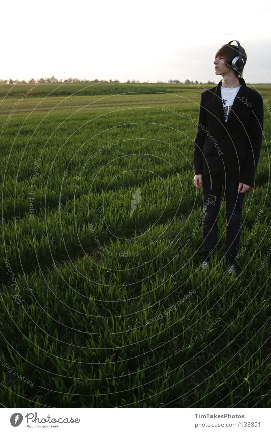 freedom 5 Grass Green Sky Portrait photograph Clouds Unprocessed Stick Image (representation) Flower Yellow Shirt Suit Jacket Meadow Field Chucks Delivery truck