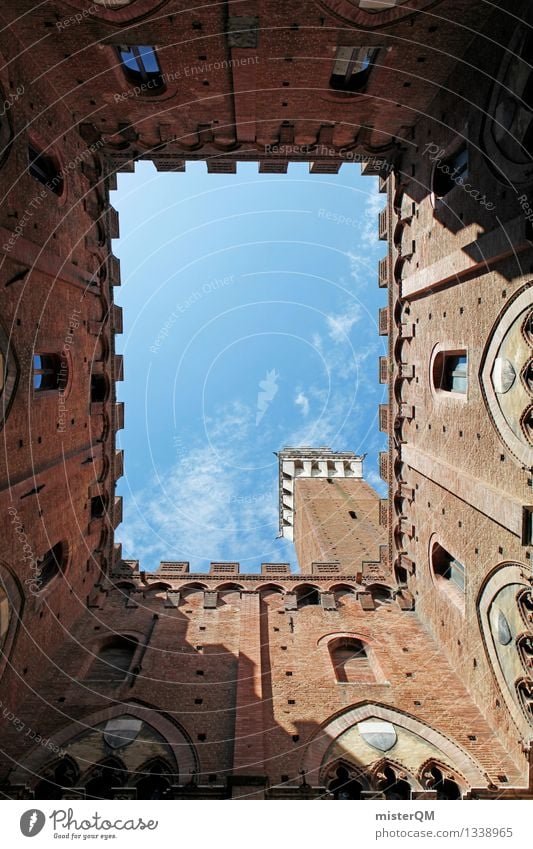 Siena's heaven. Art Esthetic Italy Sky Historic Buildings Tuscany South Mediterranean City trip Tower Brick red Colour photo Exterior shot Experimental Abstract