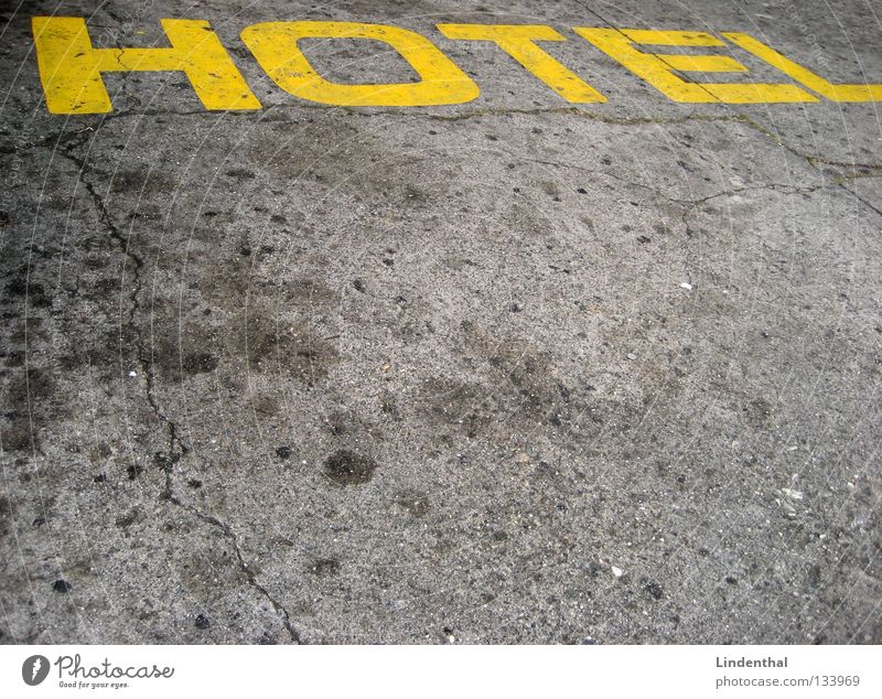 HOTEL Hotel Yellow Sleep Tar Letters (alphabet) Characters Street uppercase