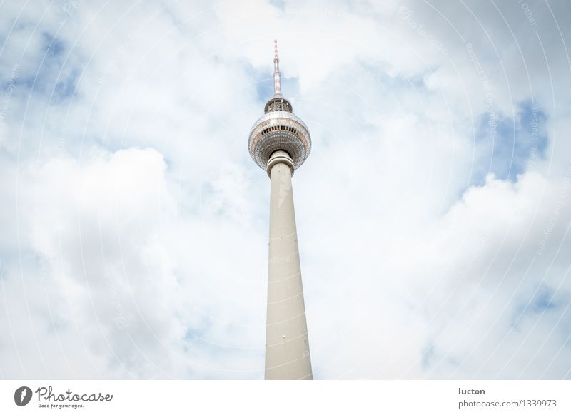 Radio Tower Alex in Berlin at Alexanderplatz Telecommunications Information Technology Beautiful weather Germany Europe Town Capital city Building Architecture