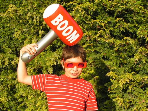 Still crazy :-)) Boy (child) Stupid Child Rubber mallet Inflatable Red Green Hazard-free Toys Blow Playing Zigzag Eyeglasses Sunglasses The eighties Joy