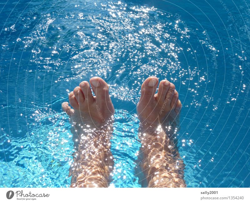 treading water... Vacation & Travel Summer Summer vacation Sun Sunbathing Swimming & Bathing Feet 1 Human being Movement Relaxation To enjoy Happy Wet Blue Joy