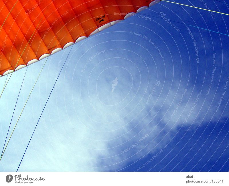 I want to get up there! Clouds Operational Paraglider Paragliding Play of colours Sky blue Clearance for take-off Orange Contrast Monitoring Schauinsland Warped