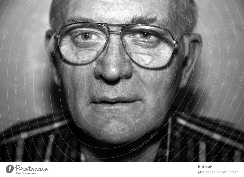 Contemporary Witness: Grandpa Senior citizen Wisdom Smart Healthy Unhealthy Eyeglasses Gray White-haired Man Shirt Concentrate Male senior smile whiteness