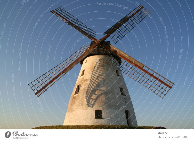 X in the sky Windmill Impressive White Sunset Azure blue Green Window Small Majestic Sublime Historic Sky Blue height Shadow Wing Don Quixote Veltheim Evening