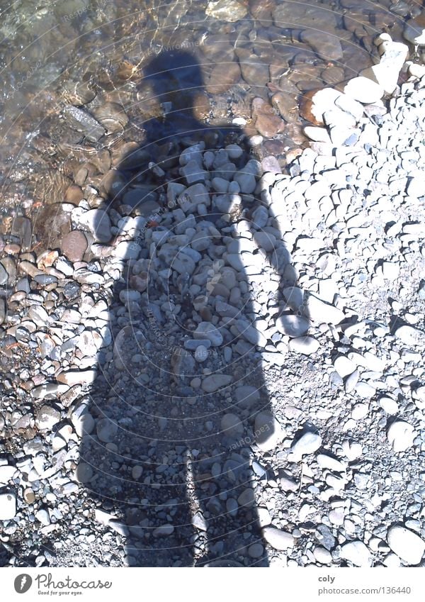 shadow figure Self portrait Leisure and hobbies Unwavering Joy Water Stone River Shadow Human being