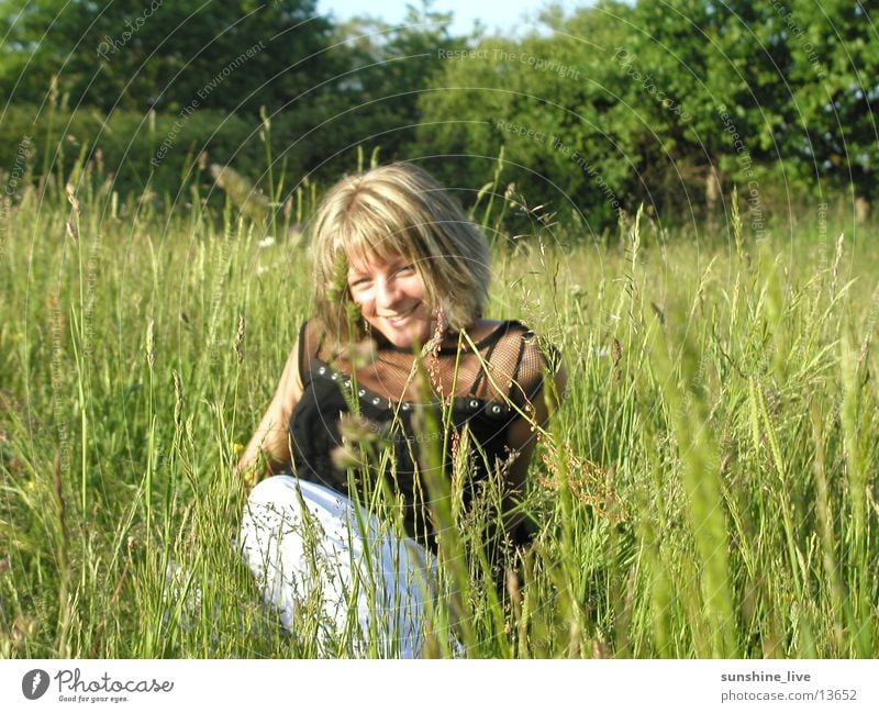 grass whispering Grass Meadow Relaxation Summer Woman Nature chilling